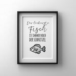 Poster mit Spruch "Fisch" (Sofort-Download)
