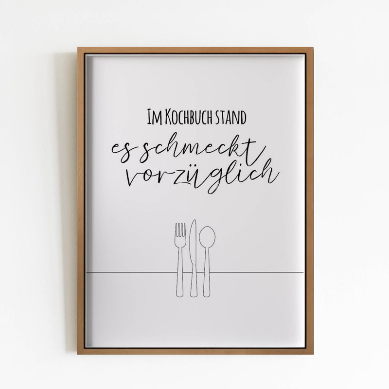 Poster mit Spruch "Kochbuch" (Sofort-Download)