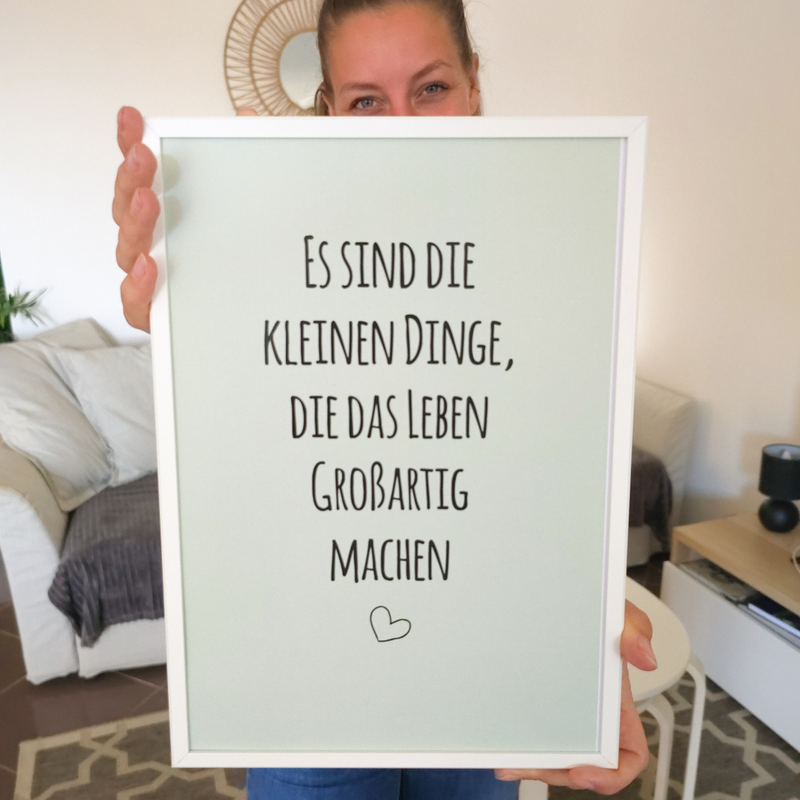 Poster mit Spruch "Kleine Dinge" (Sofort-Download)