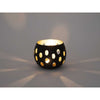 Tea light holder set of 2 candle holders Florina spherical shape black matt inside gold-plated