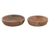 Wooden bowl set of 2 ø15/17cm H4cm decorative bowl Tik & Tok round mango wood